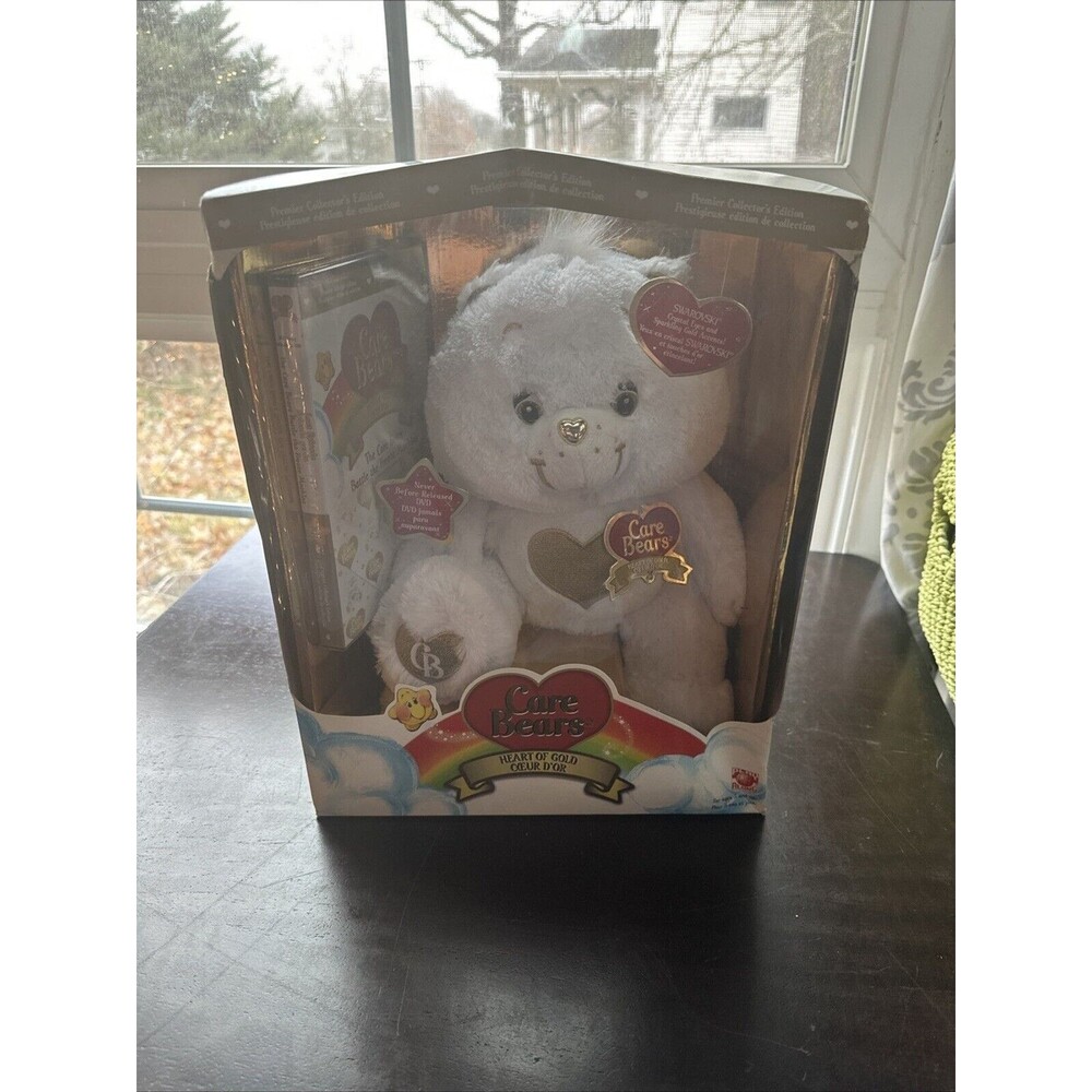 Care Bears Heart of Gold White Bear Collectors Edition w/DVD and Swarovski Cryst